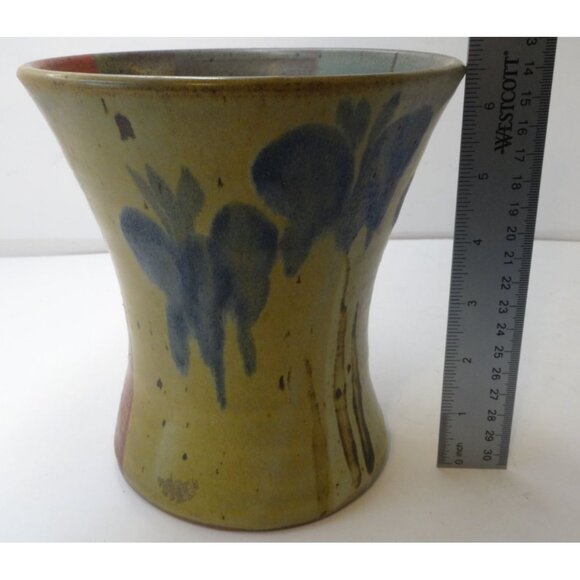 Creitz Ceramic Handmade Pottery Wide Mouth Vase Signed - Picture 10 of 11